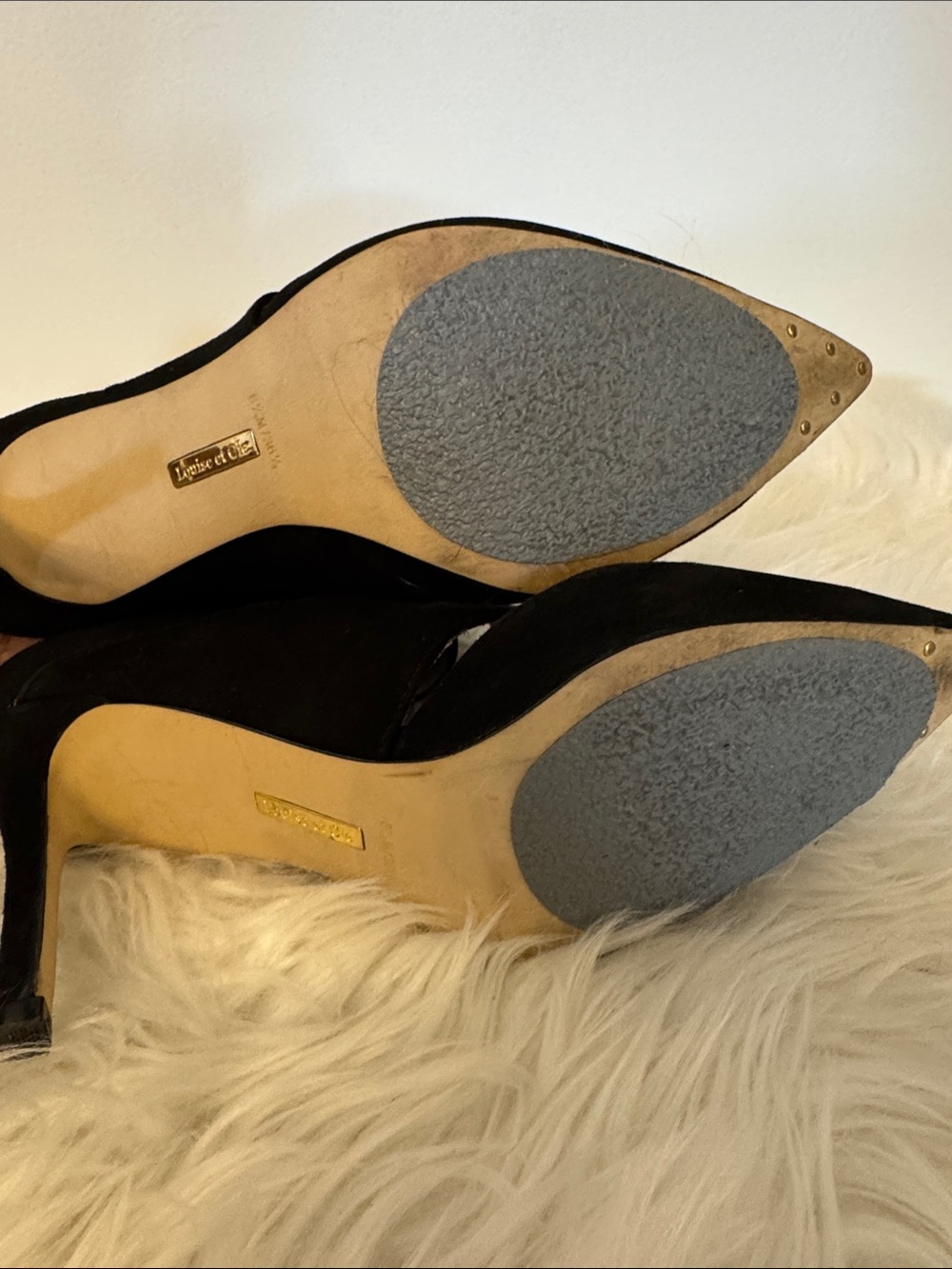 Louise et Cie Black Strappy Pointed-Toe Heels - Picture 6 of 7
